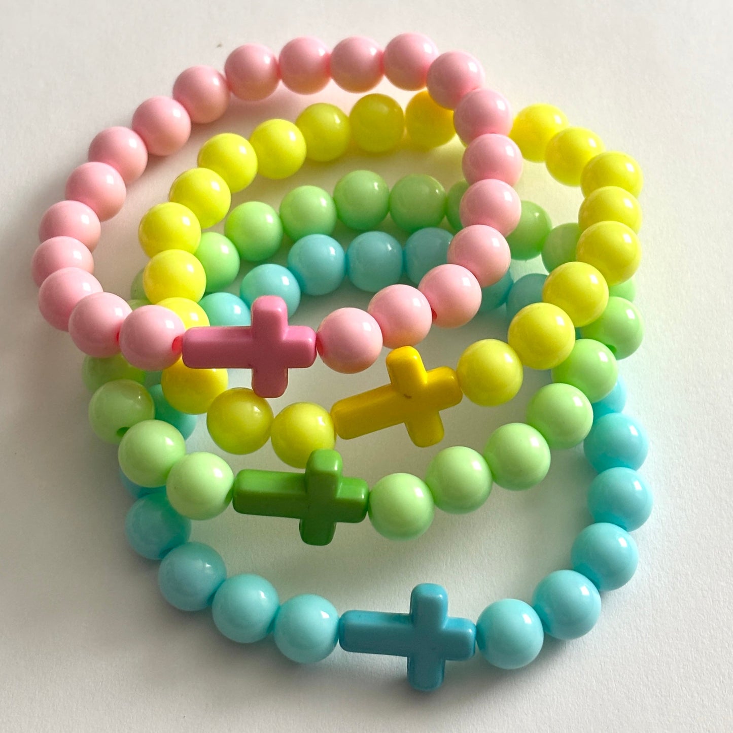 Cross Acrylic Bead Bracelet