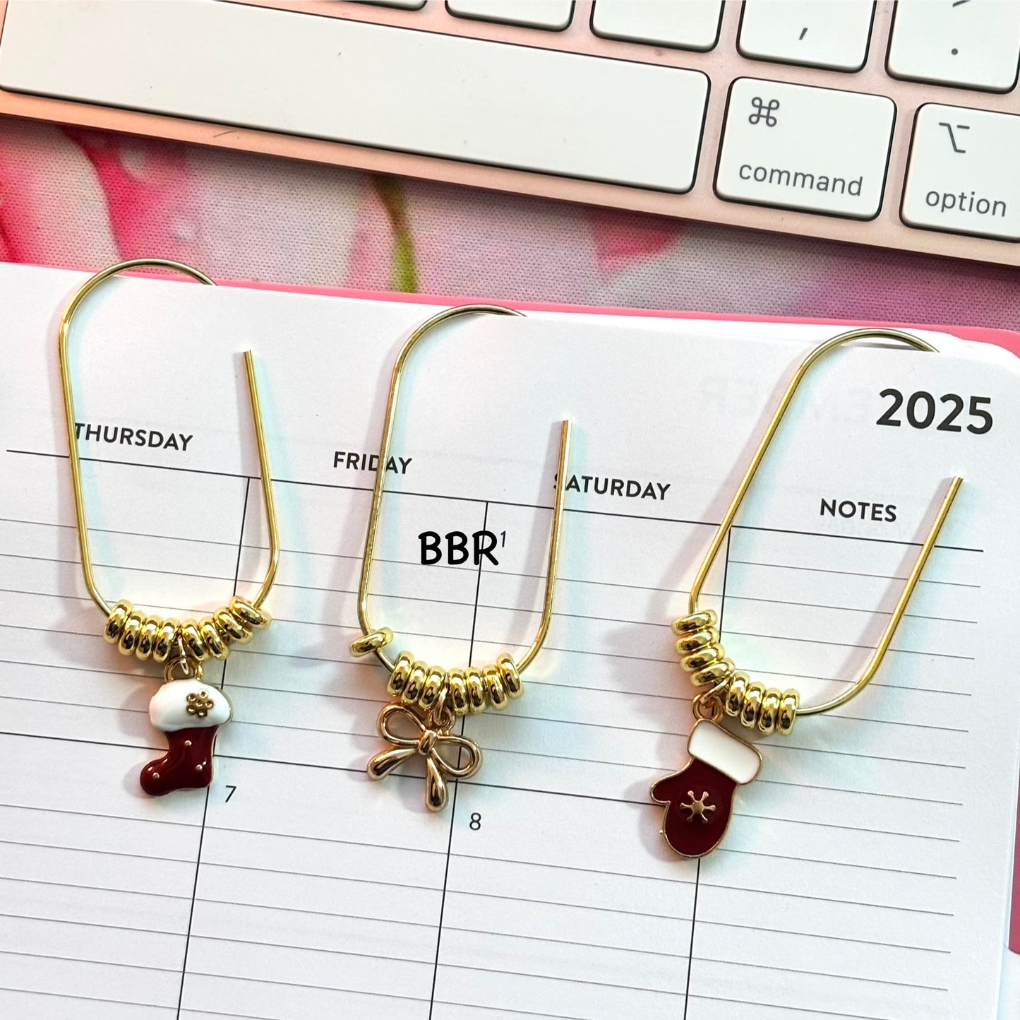 Christmas Beaded Charm Paperclip