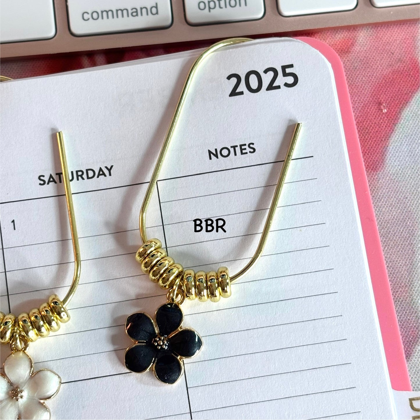 Cherry Blossom Flower Charm Bead Paperclip