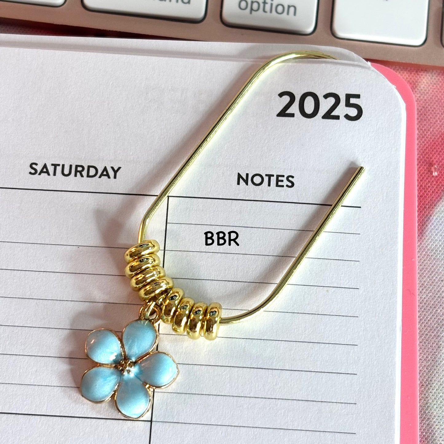 Cherry Blossom Flower Charm Bead Paperclip