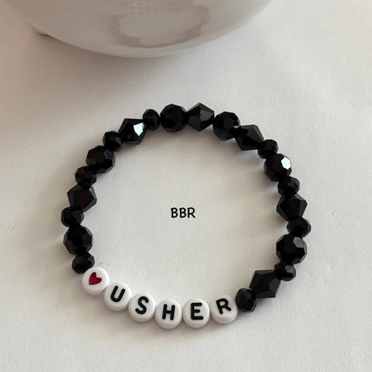 Handmade black bead bracelet