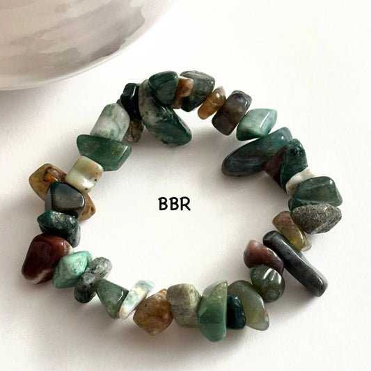 Indian Agate Chip Bead Bracelet