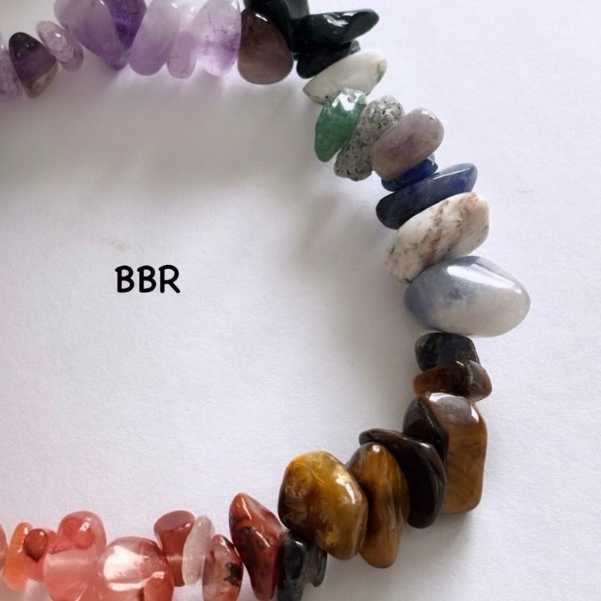 Handmade stone chip bead bracelet