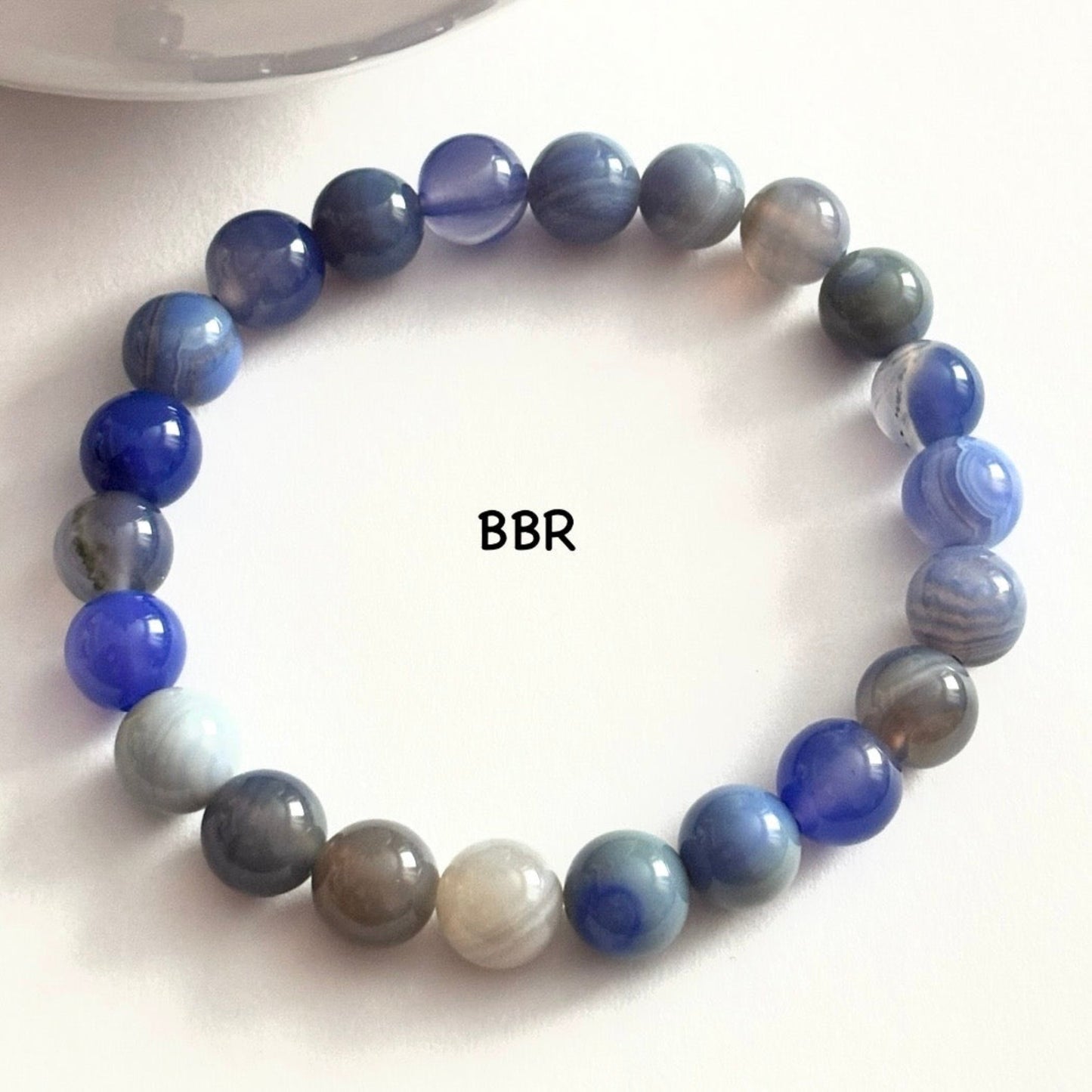 Blue dyed agate bead bracelet 