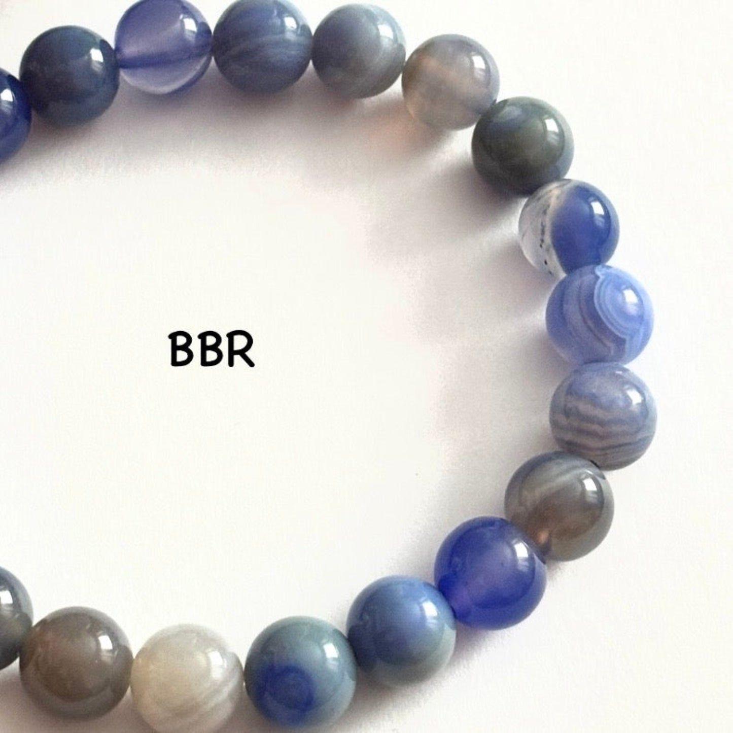 Blue dyed agate bead bracelet 