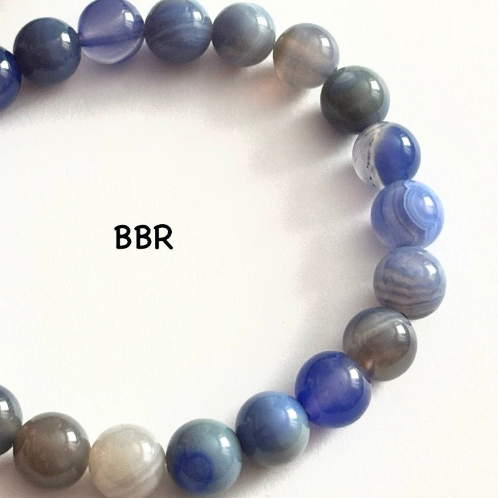 Blue dyed agate bead bracelet 