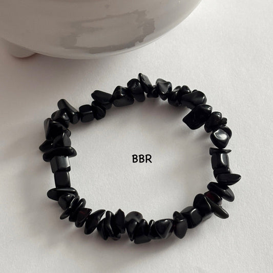 Obsidian Chip Bead Bracelet