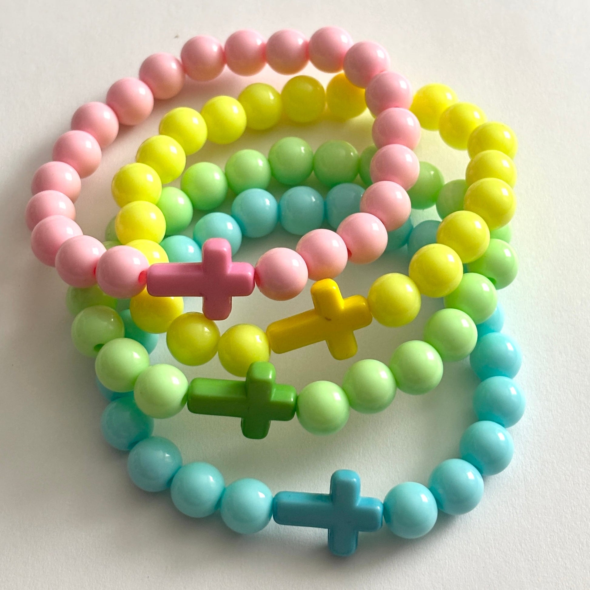 Cross Acrylic Bead Bracelet