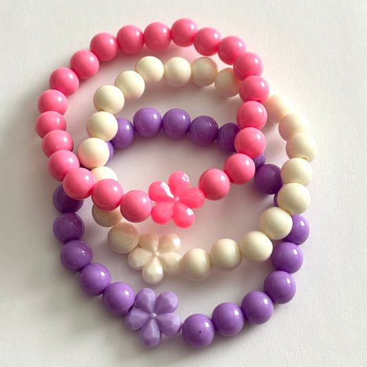 Flower Acrylic Bead Bracelet