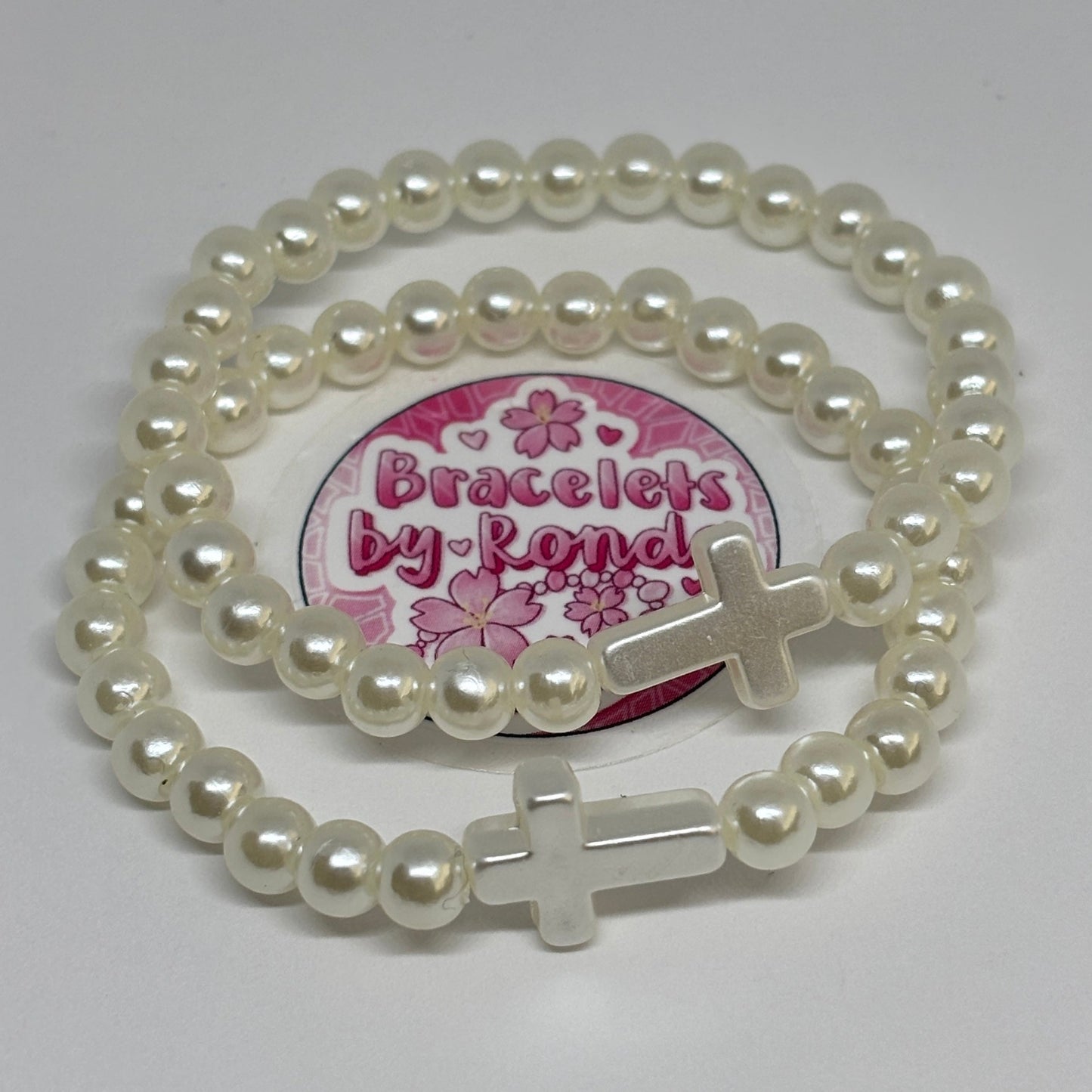 Cross Pearl Bead Bracelet