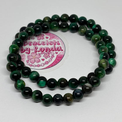 Green & Black Tiger's Eye Bracelet 